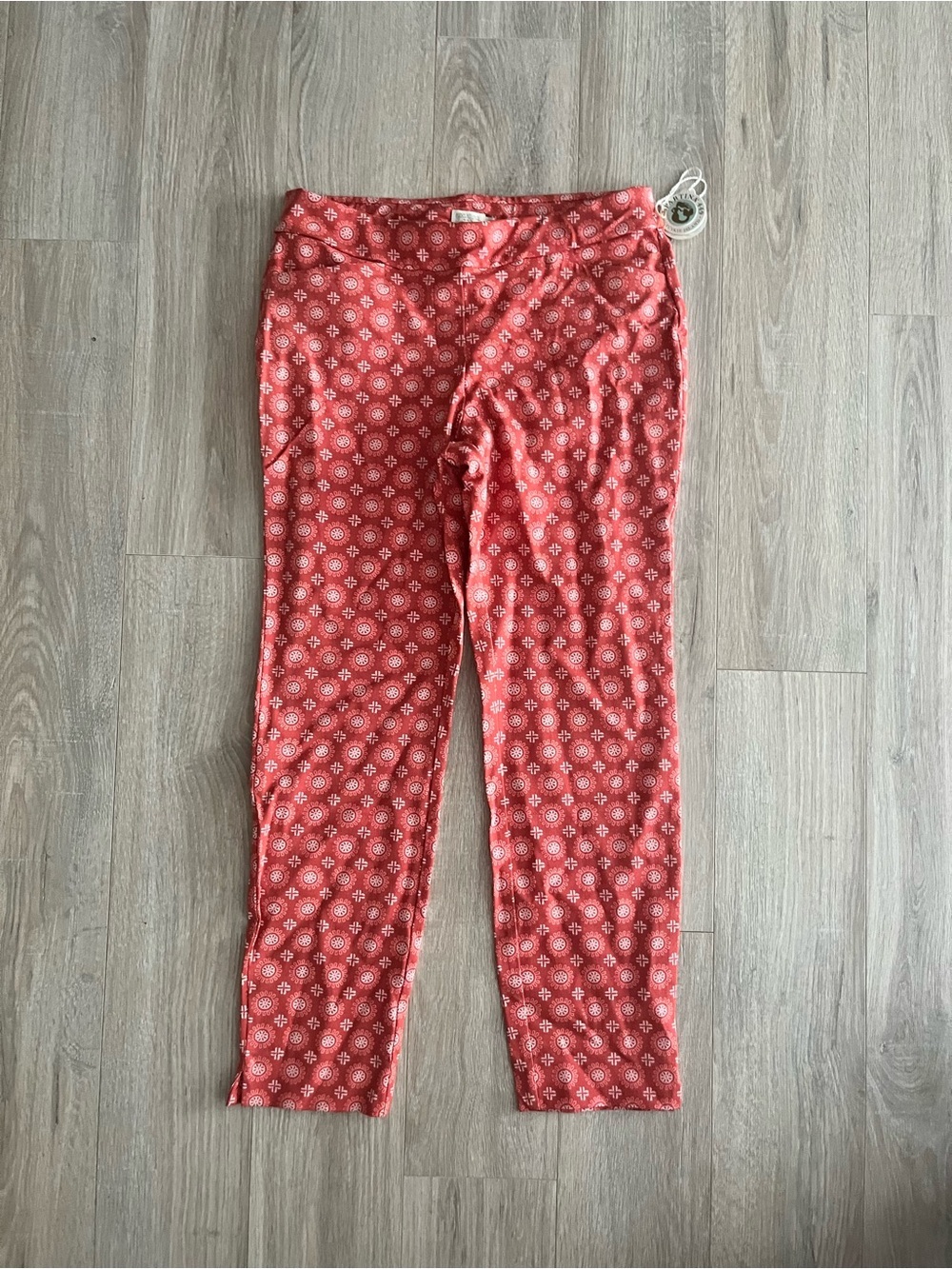 NWT Spartina 449 Women’s Maren Pull-On Pant Pink House French Print - Size XL